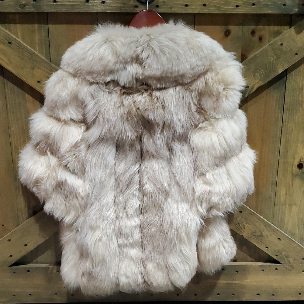 Vintage Cream Fur Cape Dunwoody Furs Drama Romantic Rock Myth Rich Retro - Picture 11 of 16